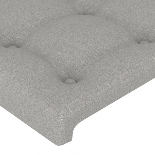 Sengeramme med hovedgærde 80×200 cm - stof, lysegrå
