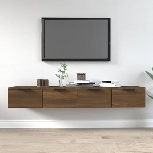 Vægskabe 2 stk. 68x30x20 cm konstrueret træ brunt egetræ