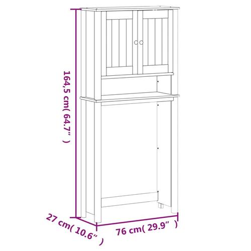 Vægskab til badeværelse BERG 76x27x164,5 cm massivt træ sort