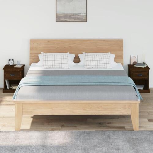 Sengeborde 2 stk. 39x39x47,5 cm konstrueret træ brunt eg