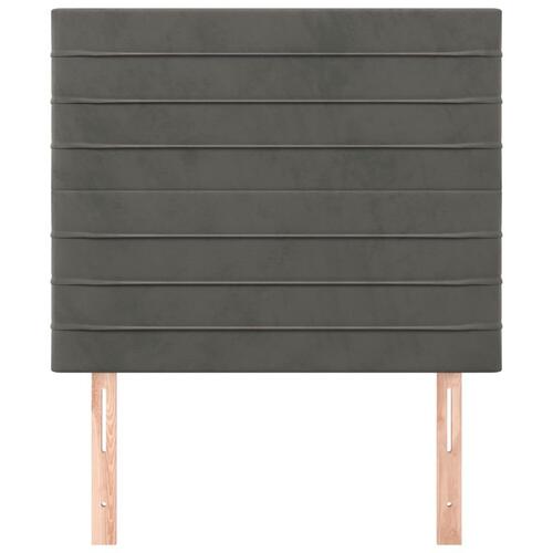 Sengegavle 2 stk. 100x5x78/88 cm fløjl mørkegrå