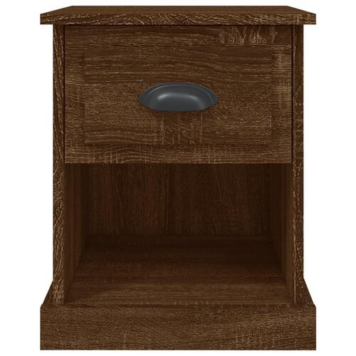Sengeborde 2 stk. 39x39x47,5 cm konstrueret træ brunt eg