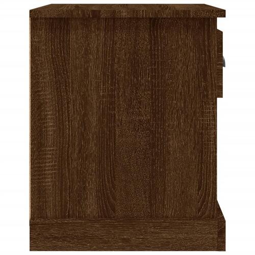 Sengeborde 2 stk. 39x39x47,5 cm konstrueret træ brunt eg