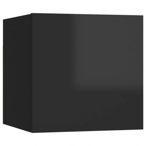 Sengeskabe 2 stk. 30,5x30x30 cm konstrueret træ sort højglans