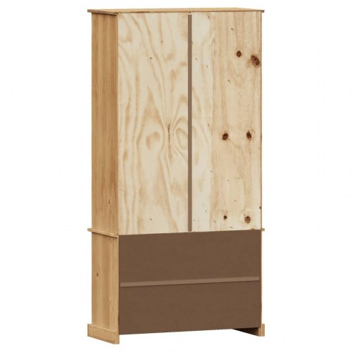 Bogreol VIGO 85×35×170 cm - massivt fyrretræ med låger