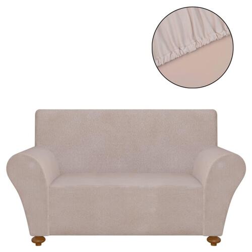 Sofaovertræk, stræk, beige, polyesterjersey