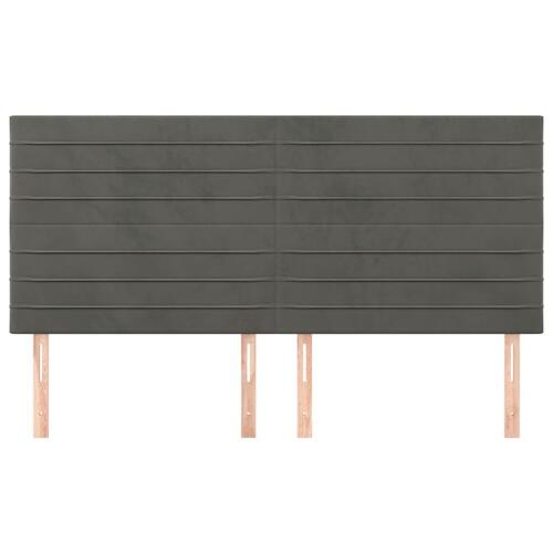 Sengegavle 4 stk. 100x5x78/88 cm fløjl mørkegrå