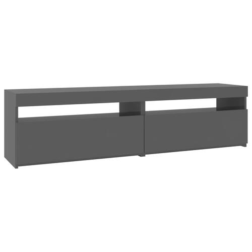 Tv-borde 2 stk. med LED-lys 75x35x40 cm grå højglans