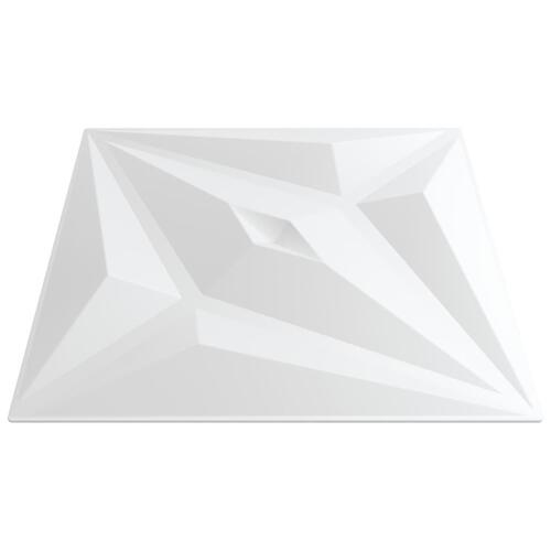 Vægpaneler 24 stk. 50x50 cm 6 m² XPS stjerne hvid