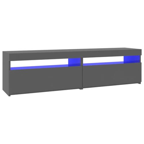 Tv-borde 2 stk. med LED-lys 75x35x40 cm grå højglans