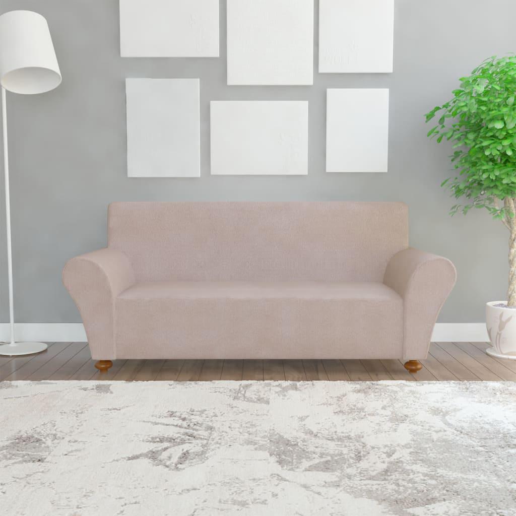 Sofaovertræk, stræk, beige, polyesterjersey