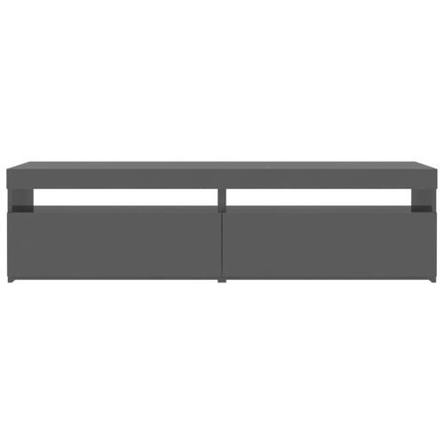 Tv-borde 2 stk. med LED-lys 75x35x40 cm grå højglans