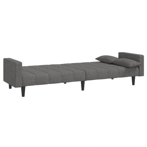 2-personers sovesofa med 2 puder - lysegrå