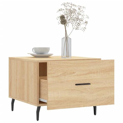Sofaborde 2 stk. 50x50x40 cm konstrueret træ sonoma-eg
