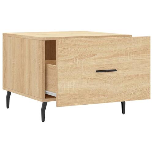 Sofaborde 2 stk. 50x50x40 cm konstrueret træ sonoma-eg