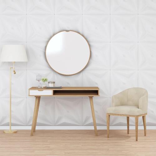 Vægpaneler 48 stk. 50x50 cm 12 m² XPS stjerne hvid