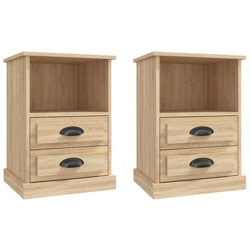 Sengeborde 2 stk. 43x36x60 cm sonoma-eg