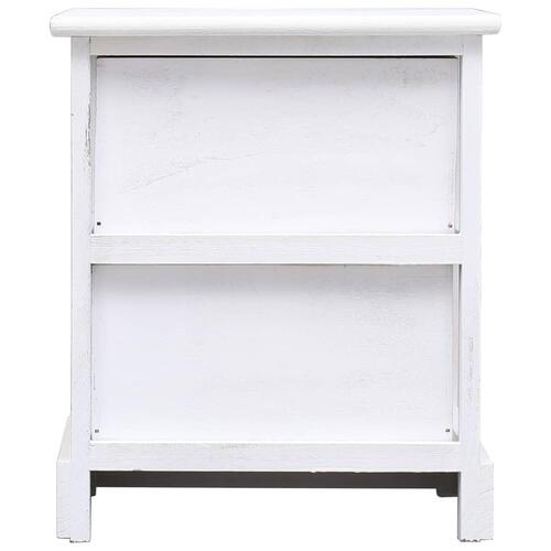 Sengeborde 2 stk. 38 x 28 x 45 cm kejsertræ hvid