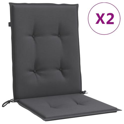 Stolehynder med lav ryg 2 stk. 100x50x4 cm stof antracitgrå