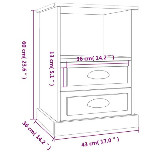 Sengeborde 2 stk. 43x36x60 cm sonoma-eg