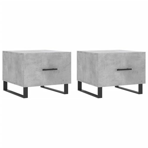 Sofaborde 2 stk. 50x50x40 cm konstrueret træ betongrå