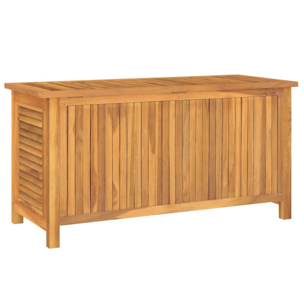 Opbevaringsboks til haven med pose 114x50x58 cm massivt teaktræ