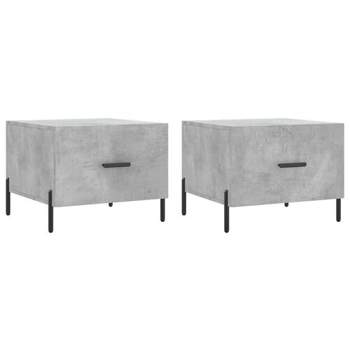 Sofaborde 2 stk. 50x50x40 cm konstrueret træ betongrå
