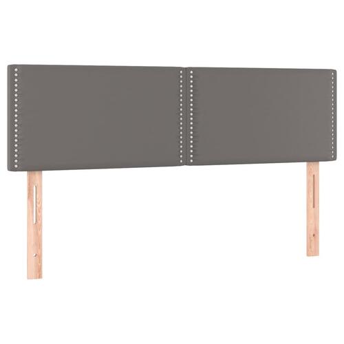 Kontinentalseng med madras 140x200 cm kunstlæder grå