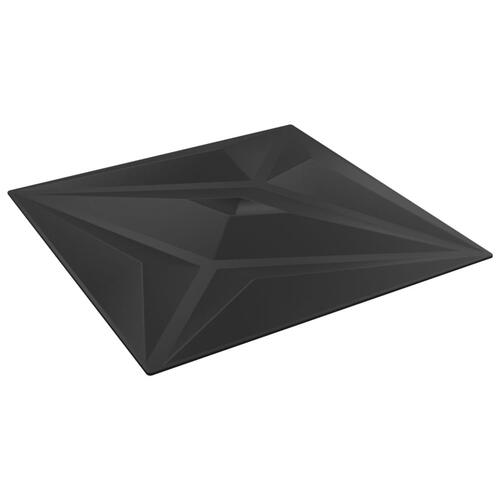 Vægpaneler 24 stk. 50x50 cm 6 m² XPS stjerne sort