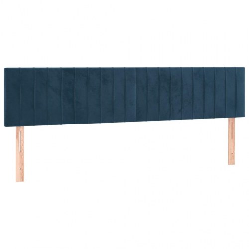 Kontinentalseng med madras 200x200 cm i fløjl - mørkeblå