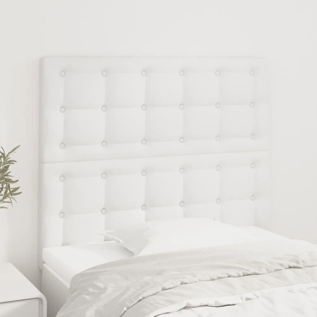 Sengegavle 2 stk. 90x5x78/88 cm kunstlæder hvid billede