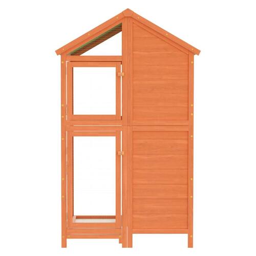 Fuglebur 97x81x152 cm massivt fyrretræ brun