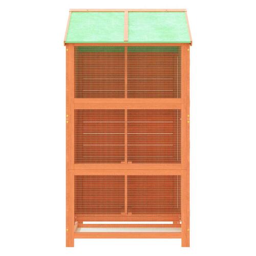 Fuglebur 97x81x152 cm massivt fyrretræ brun