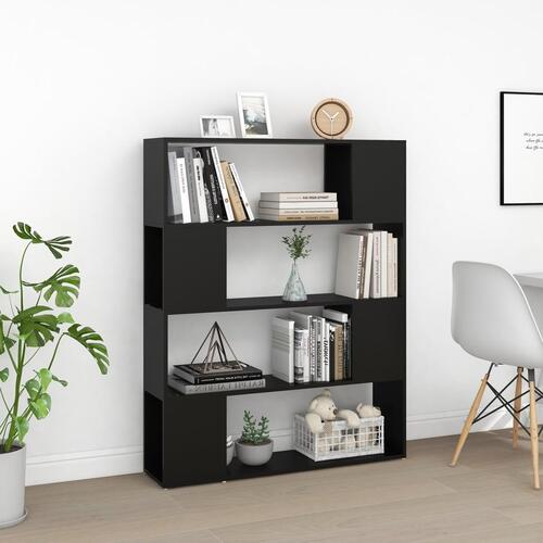 Bogskab/rumdeler 100x24x124 cm spånplade sort