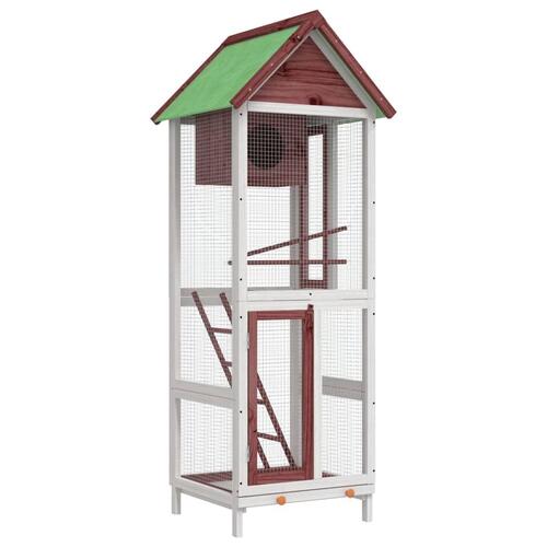 Fuglebur 60x58,5x160 cm massivt fyrretræ mokkafarvet