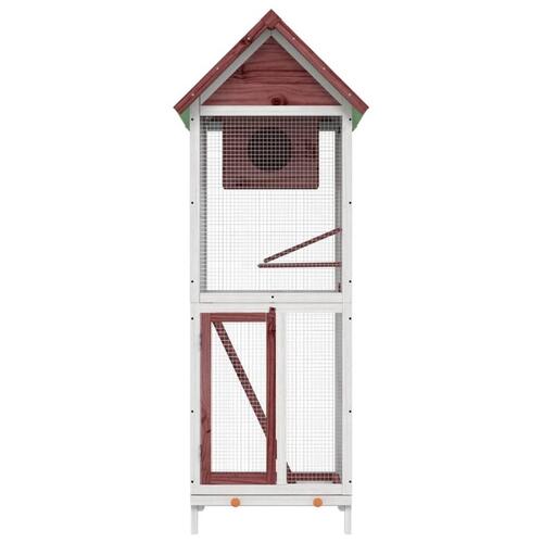 Fuglebur 60x58,5x160 cm massivt fyrretræ mokkafarvet