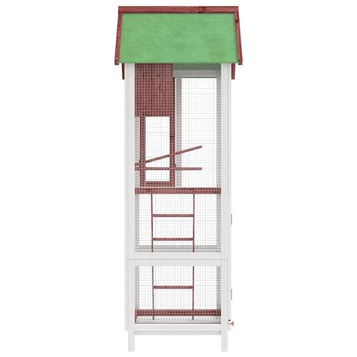 Fuglebur 60x58,5x160 cm massivt fyrretræ mokkafarvet