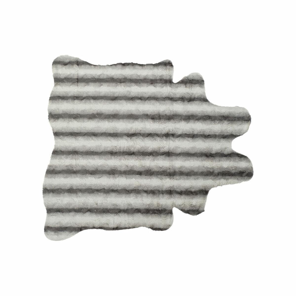 Tæppe 160 x 150 x 2 cm Grå Polyester Hvid