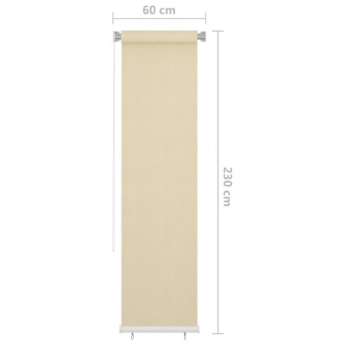 Udendørs rullegardin 60×230 cm - HDPE, cremefarvet