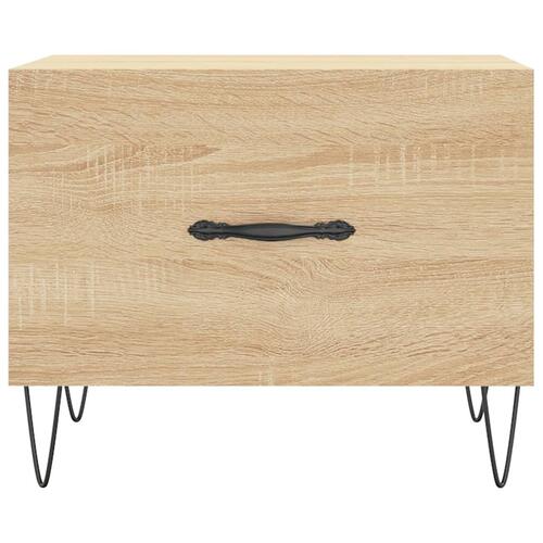 Sofaborde 2 stk. 50x50x40 cm konstrueret træ sonoma-eg