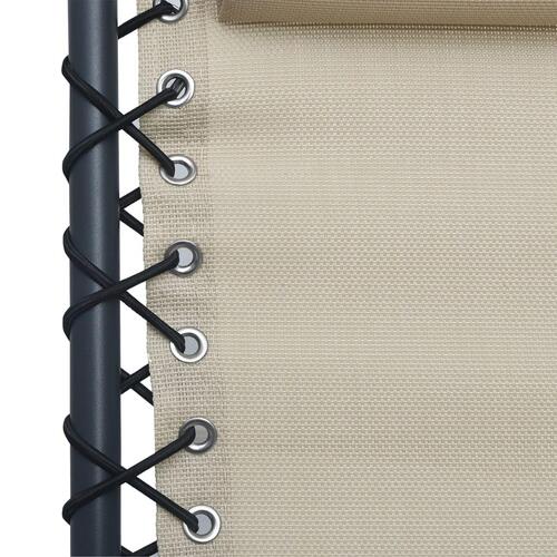 Foldbare havestole 2 stk. textilene cremefarvet