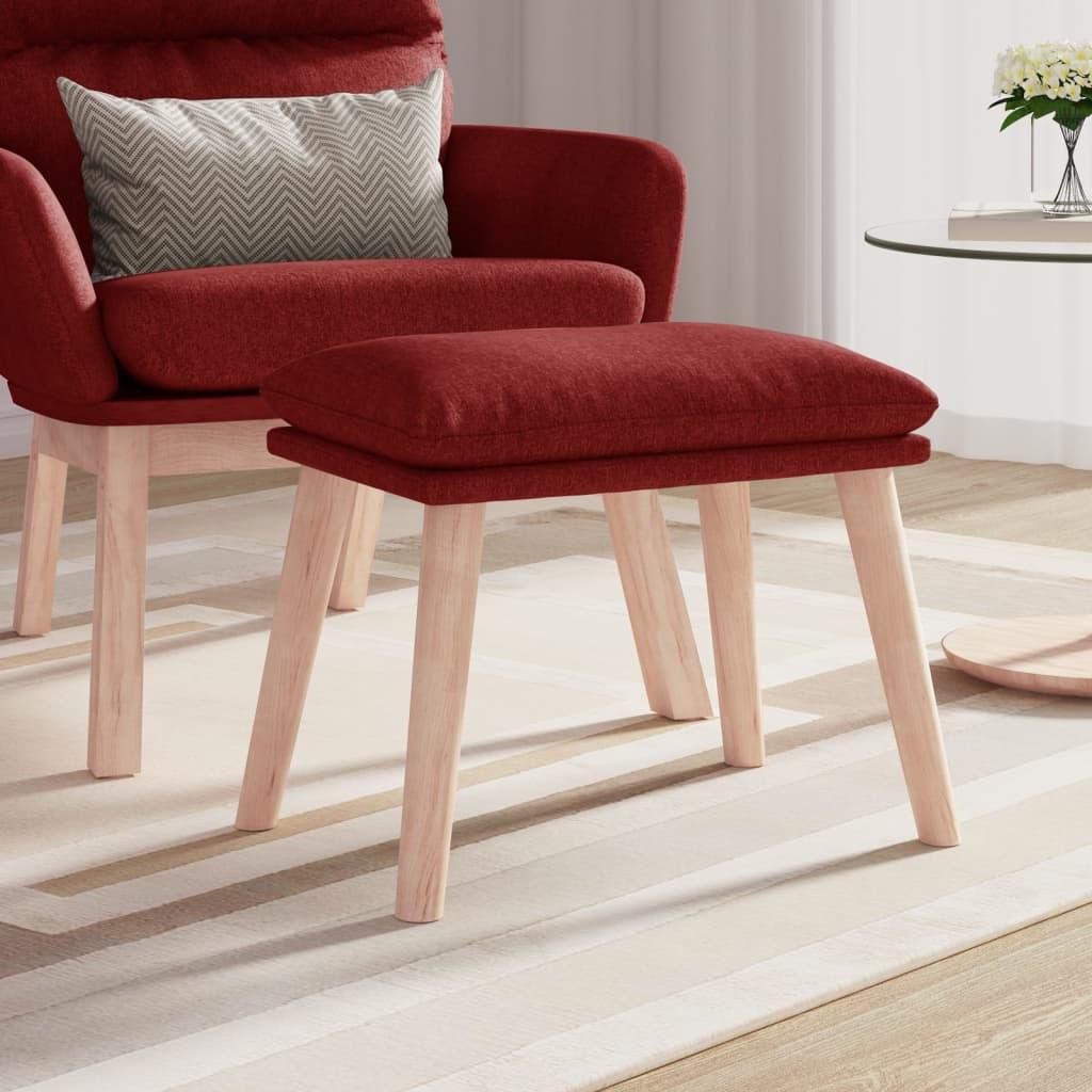 Fodskammel 45x29,5x35 cm stof vinrød
