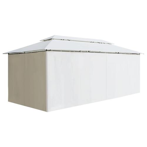 Pavillon med gardiner 600x298x270 cm 180g/m² hvid