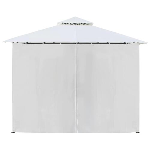 Pavillon med gardiner 600x298x270 cm 180g/m² hvid