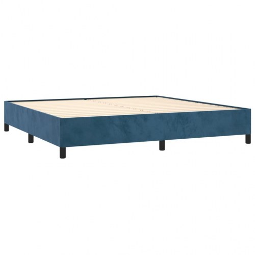 Kontinentalseng med madras 200×200 cm - fløjl, mørkeblå