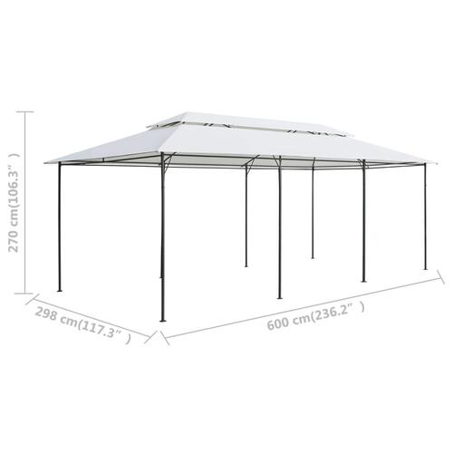 Pavillon med gardiner 600x298x270 cm 180g/m² hvid