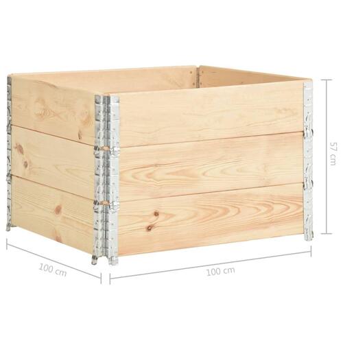 Højbed 3 stk. 100x100 cm massivt fyrretræ