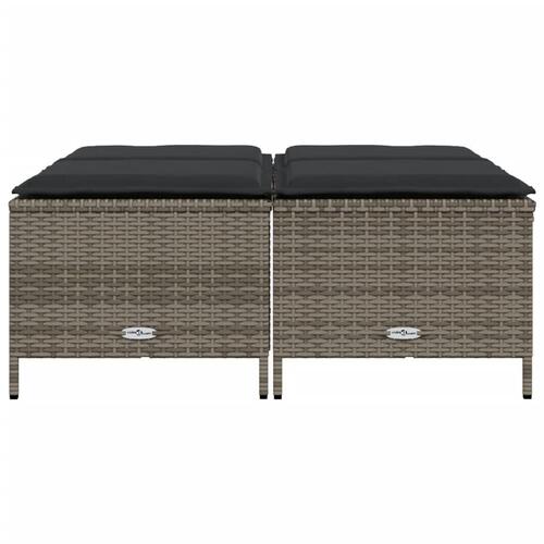 Haveskamler 4 stk. med hynder polyrattan grå