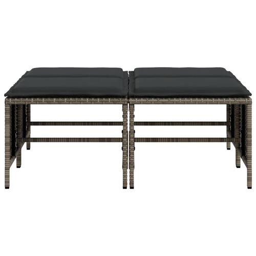 Haveskamler 4 stk. med hynder polyrattan grå