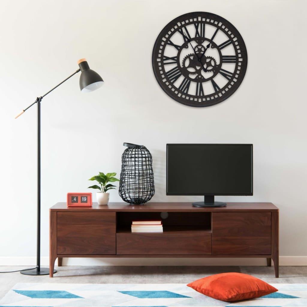 Vægur 70 cm MDF sort